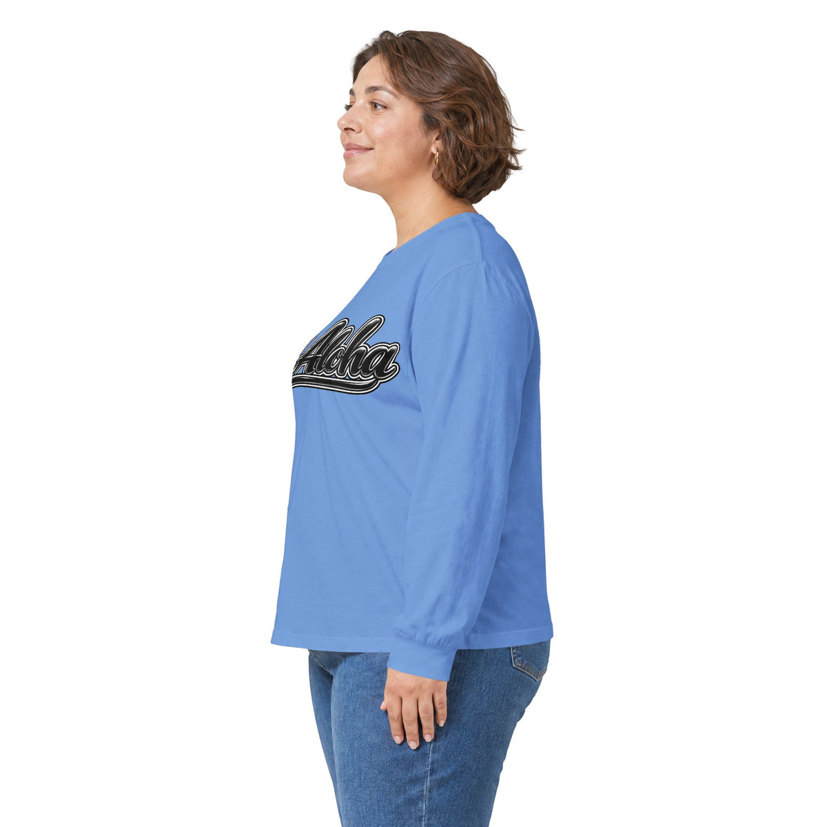All Aloha Long Sleeve Tee — Retro Script Hawaiian Shirt