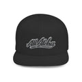 Aloha Script Flat Bill Snapback Hat — White Casual Hawaiian Trucker Cap