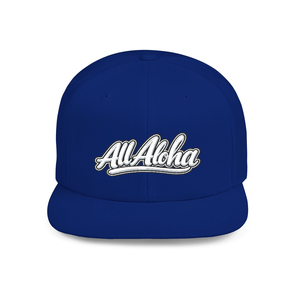 Camo Flat Bill Snapback Hat — 'All Aloha' Embroidered Trucker Cap