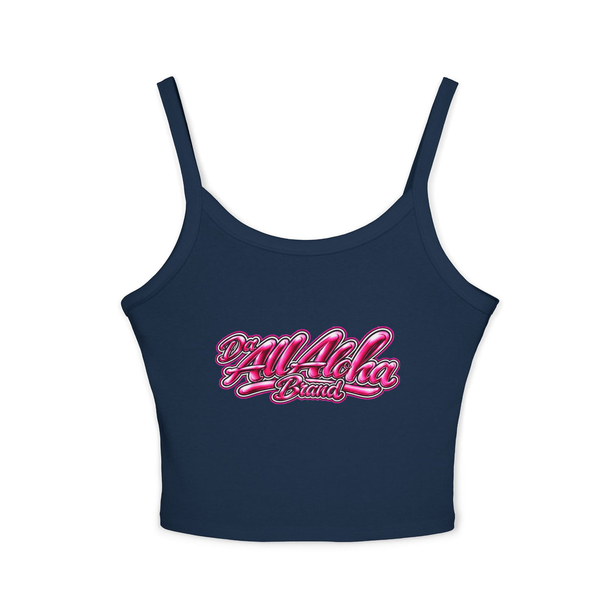 Aloha Script Crop Tank Top — Pink Retro Beach Vibe