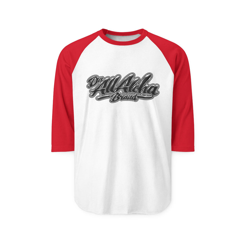 Aloha Script Raglan Shirt — Black & White 3/4 Sleeve