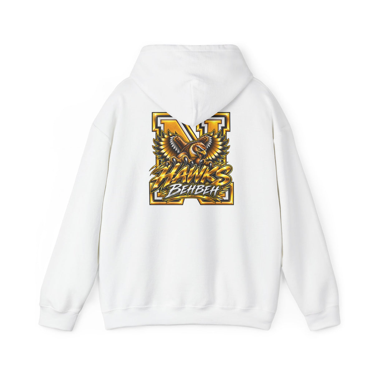 Hoodie — Gold 'All Aloha' Script & 'Hawks Behbeh' Eagle Back Streetwear
