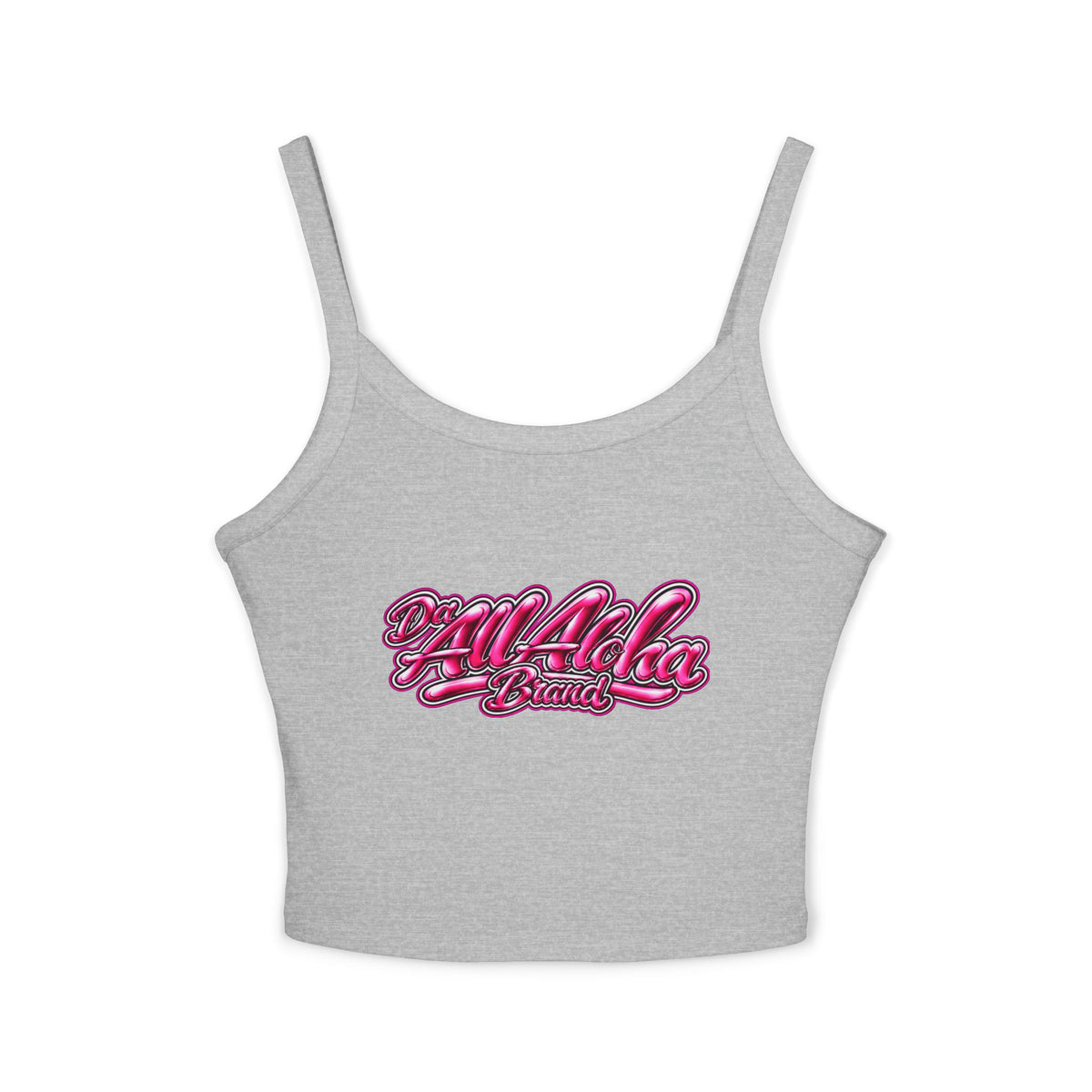 Aloha Script Crop Tank Top — Pink Retro Beach Vibe
