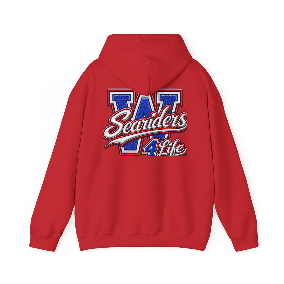 Seariders 4 Life Hoodie — Vintage Blue Varsity Surf Logo Hoodie