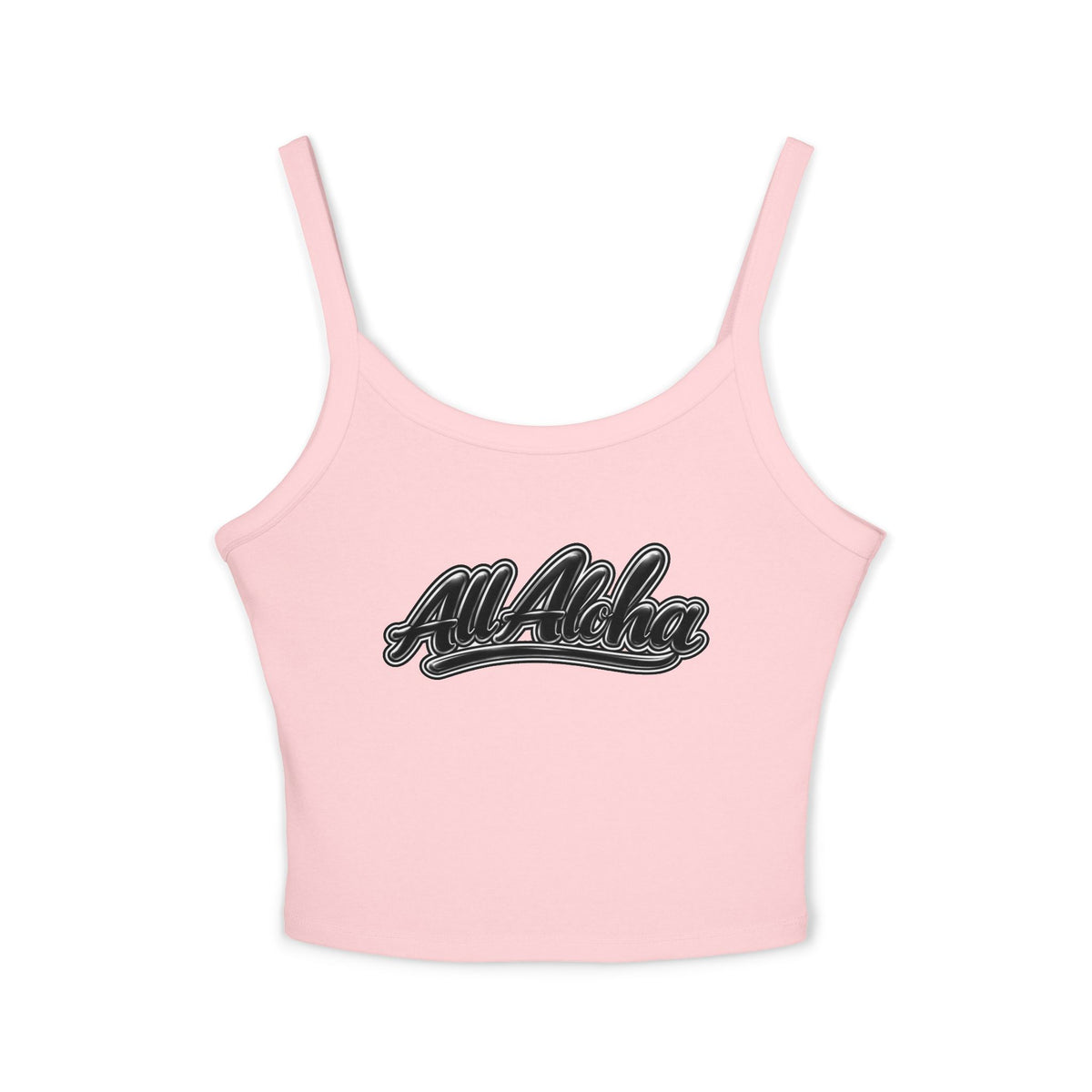 All Aloha Tank Top — Women's Spaghetti Strap Cropped Tank, Hawaiian Vintage Script