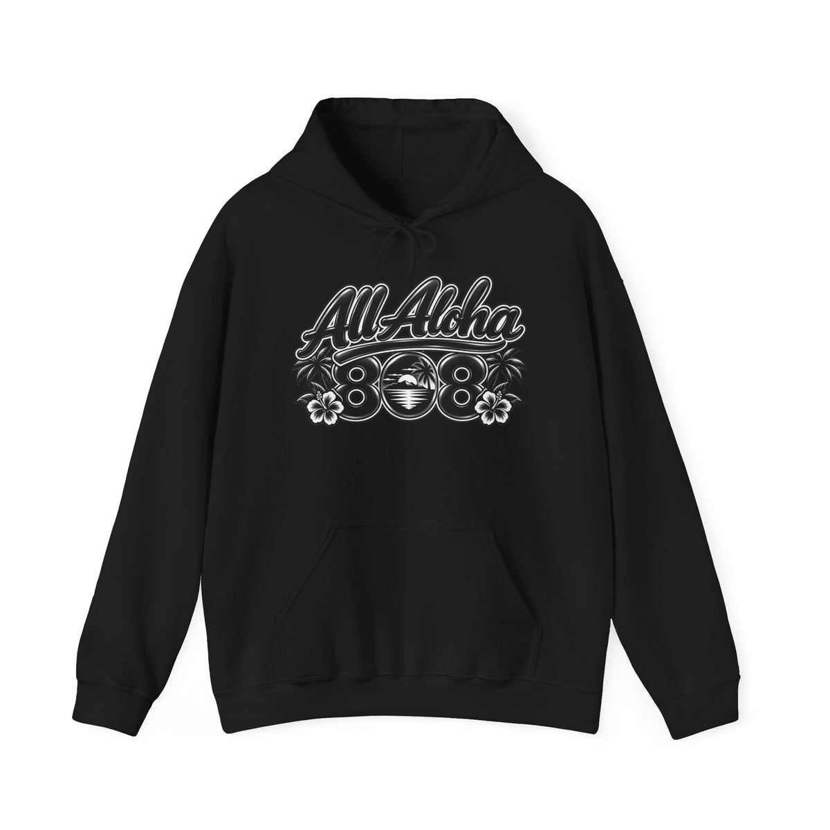 Aloha Hoodie — 'All Aloha' Tropical Surf Pullover
