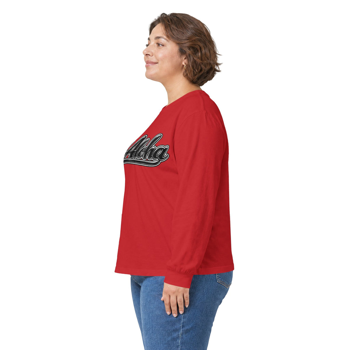 All Aloha Long Sleeve Tee — Retro Script Hawaiian Shirt