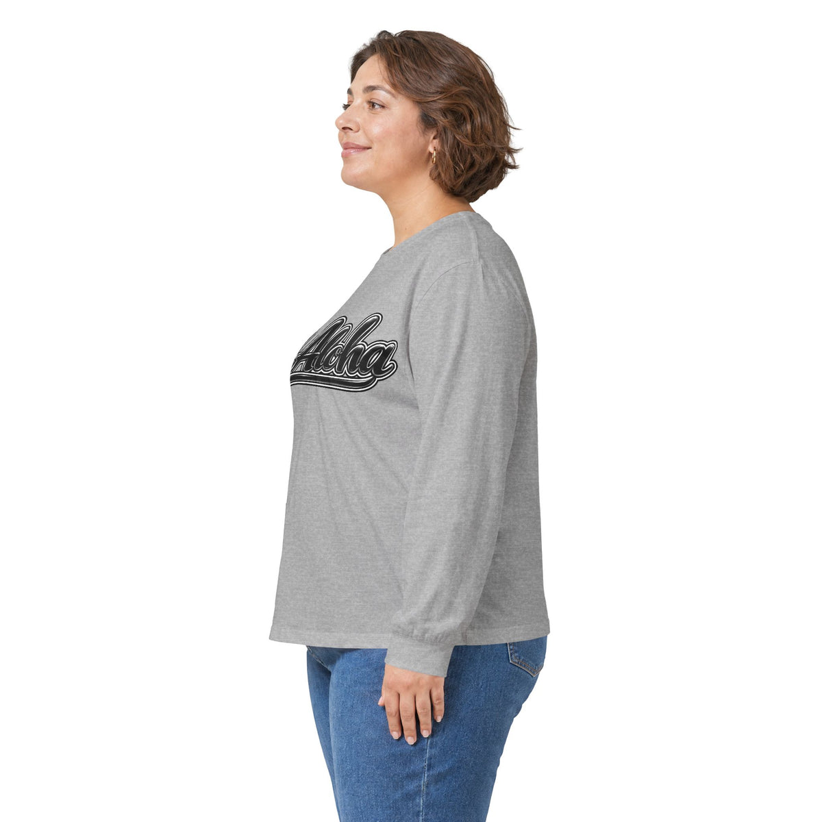 All Aloha Long Sleeve Tee — Retro Script Hawaiian Shirt