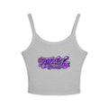 Spaghetti Tank Top — "All Aloha" Purple Script Crop Tank