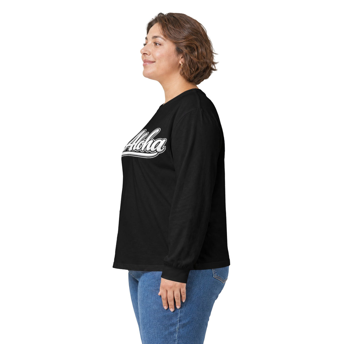 All Aloha Long Sleeve Tee — Retro Script Hawaiian Graphic Shirt