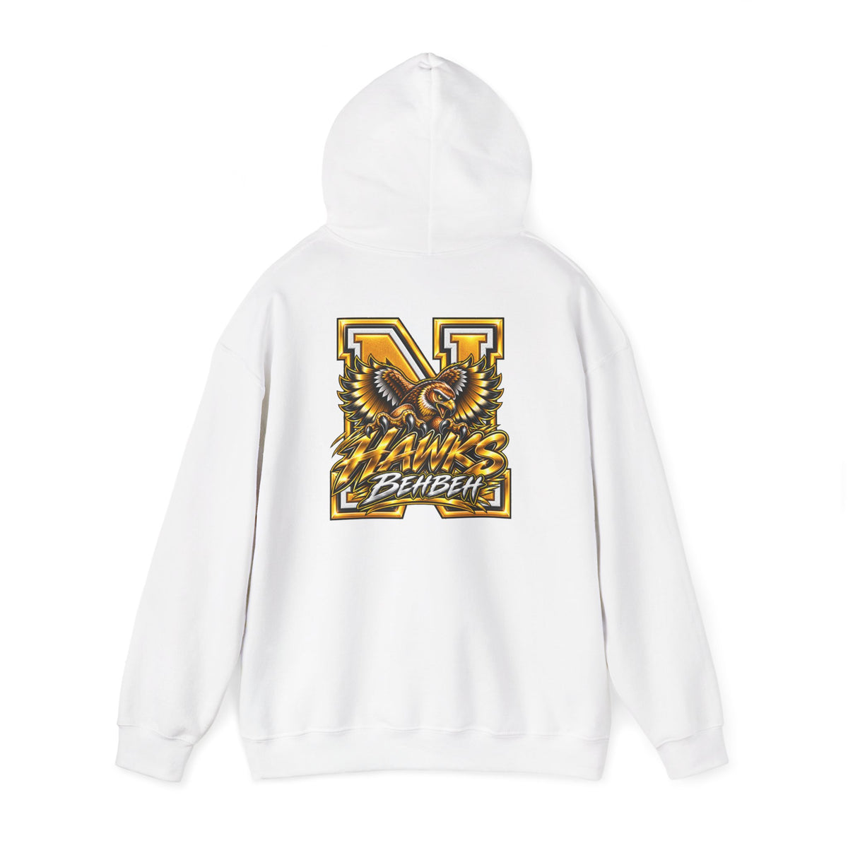 Hoodie — Gold 'All Aloha' Script & 'Hawks Behbeh' Eagle Back Streetwear