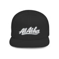 Camo Flat Bill Snapback Hat — 'All Aloha' Embroidered Trucker Cap