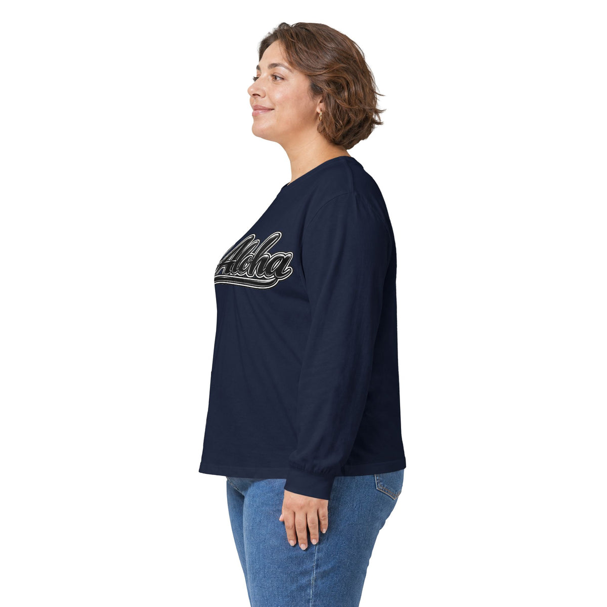 All Aloha Long Sleeve Tee — Retro Script Hawaiian Shirt