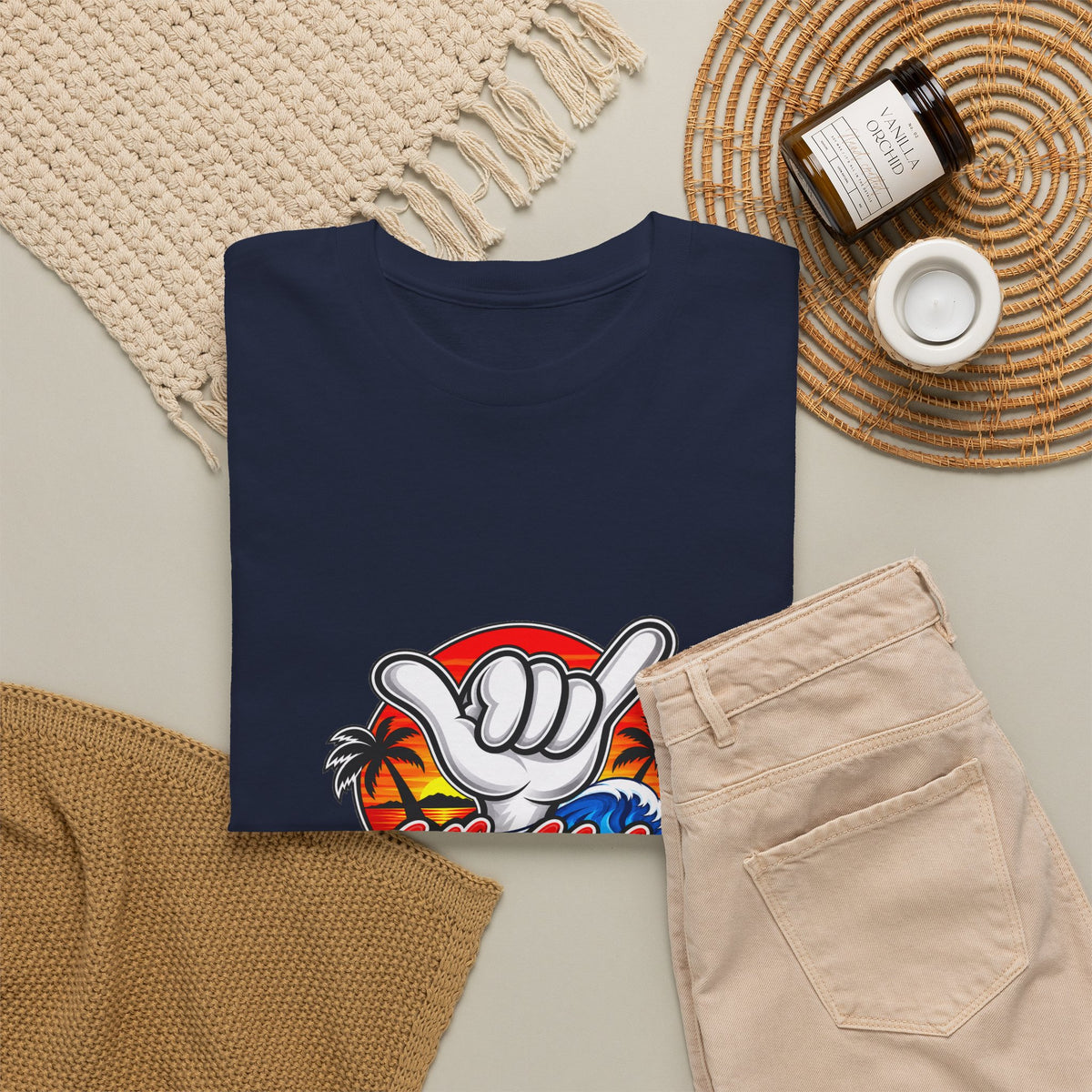 Aloha Shaka T-Shirt — Hawaiian Surf Palm Trees Tee