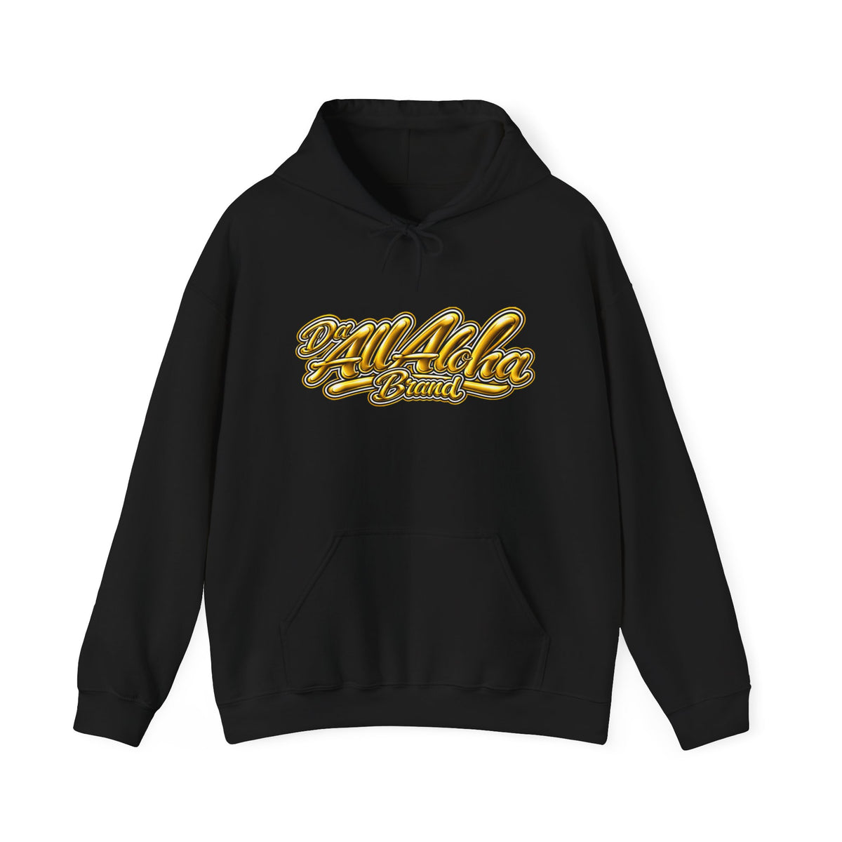 Hoodie — Gold 'All Aloha' Script & 'Hawks Behbeh' Eagle Back Streetwear