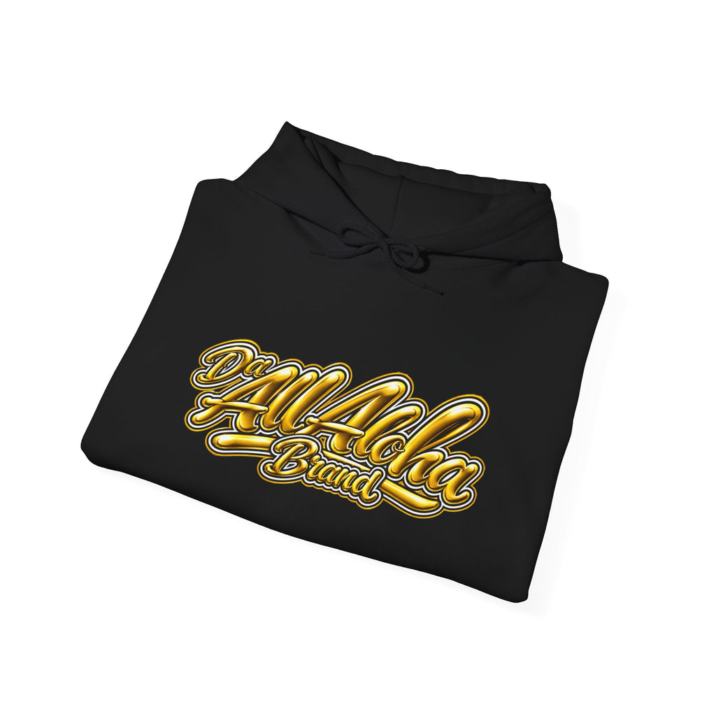 Hoodie — Gold 'All Aloha' Script & 'Hawks Behbeh' Eagle Back Streetwear