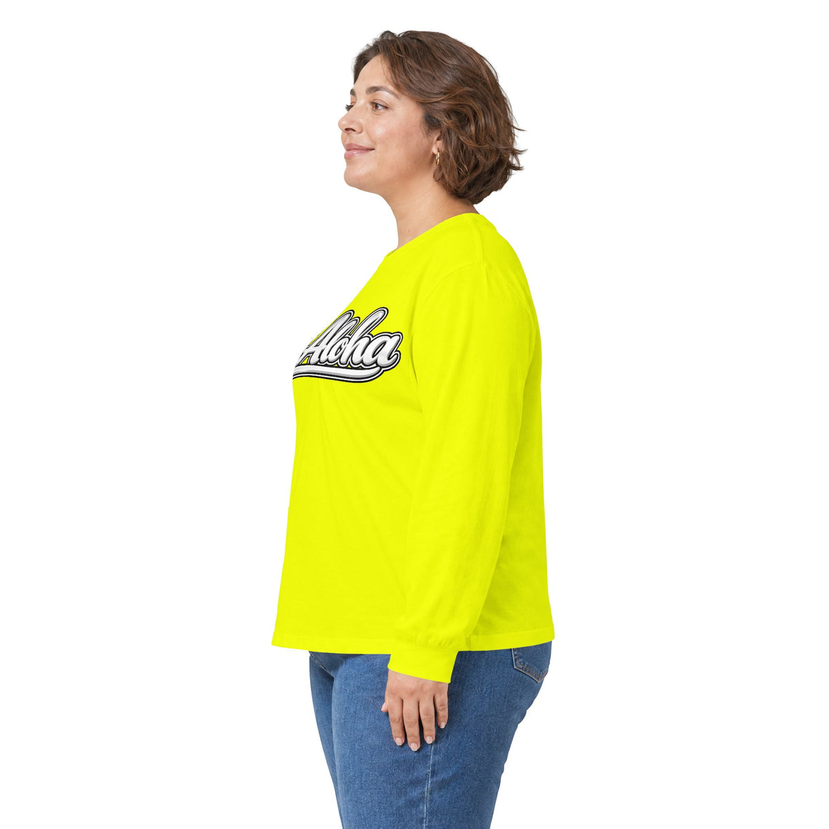 All Aloha Long Sleeve Tee — Retro Script Hawaiian Graphic Shirt