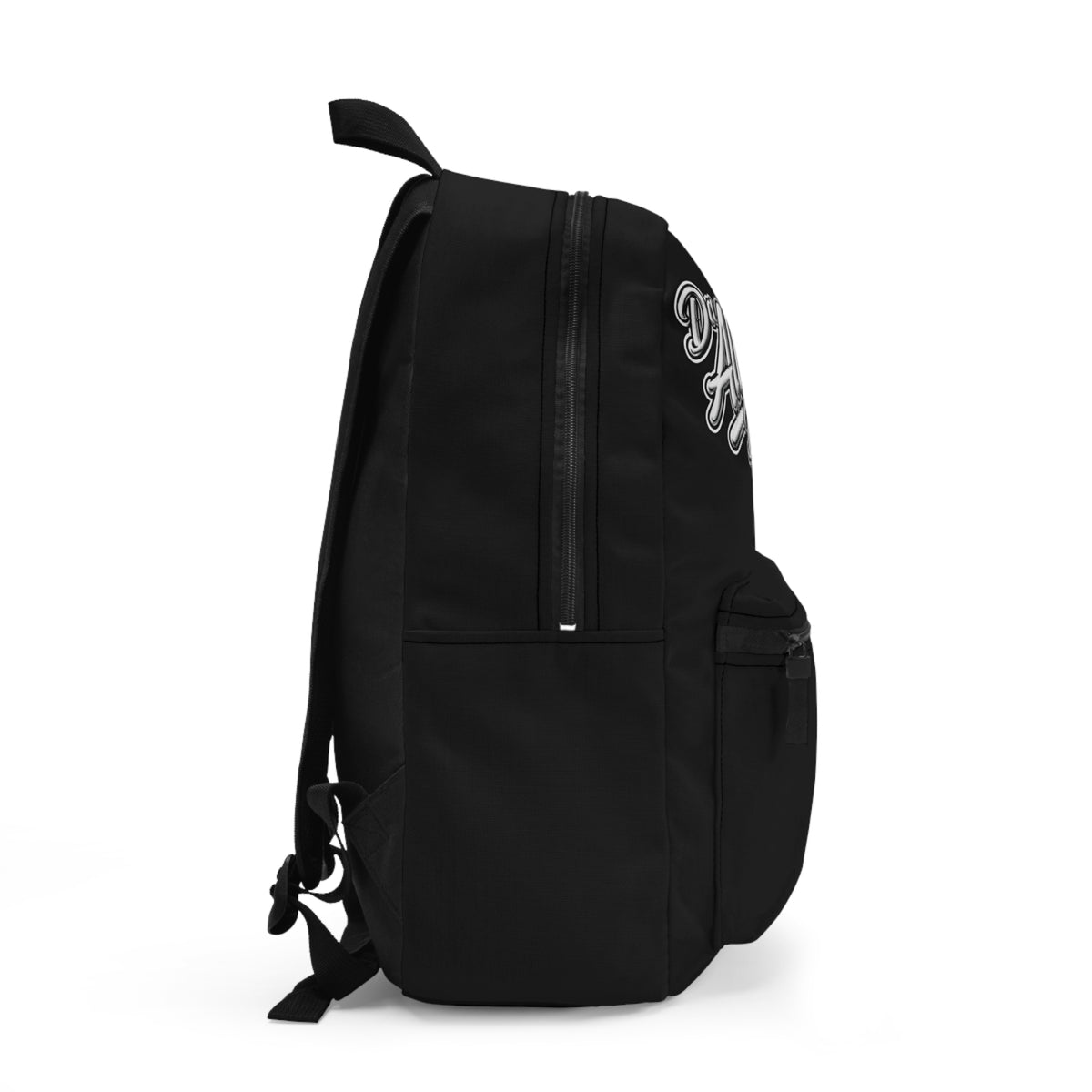 All Aloha Brand Script Backpack — Black Streetwear Backpack with Script Logo
