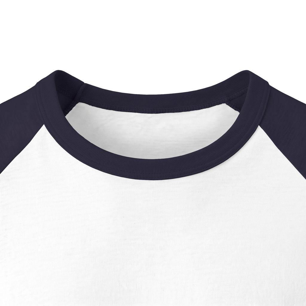 Aloha Script Raglan Shirt — Black & White 3/4 Sleeve