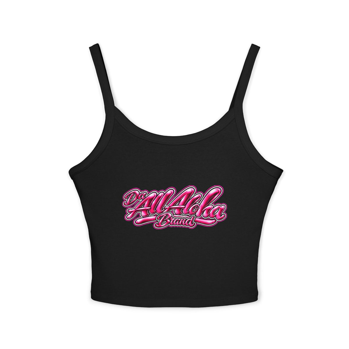 Aloha Script Crop Tank Top — Pink Retro Beach Vibe