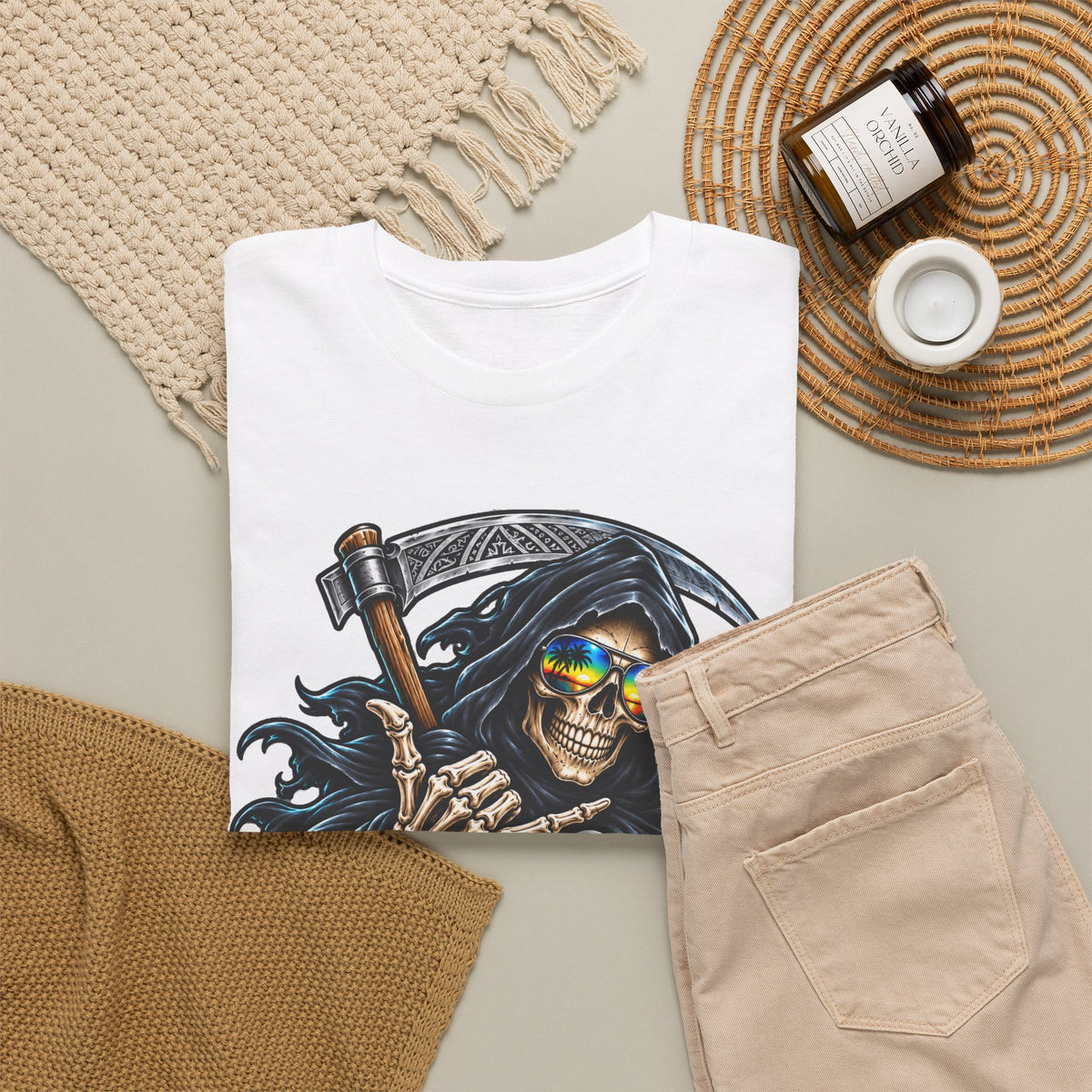 Aloha Is So Killah! Grim Reaper Hawaiian Tee — Skull Surf Scary Graphic T-Shirt