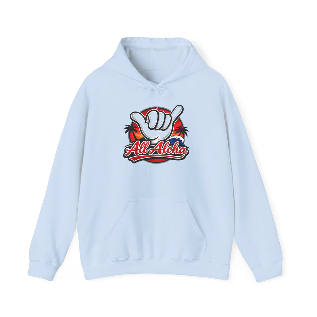 Hoodie — 'All Aloha' Shaka Palm Graphic Pullover