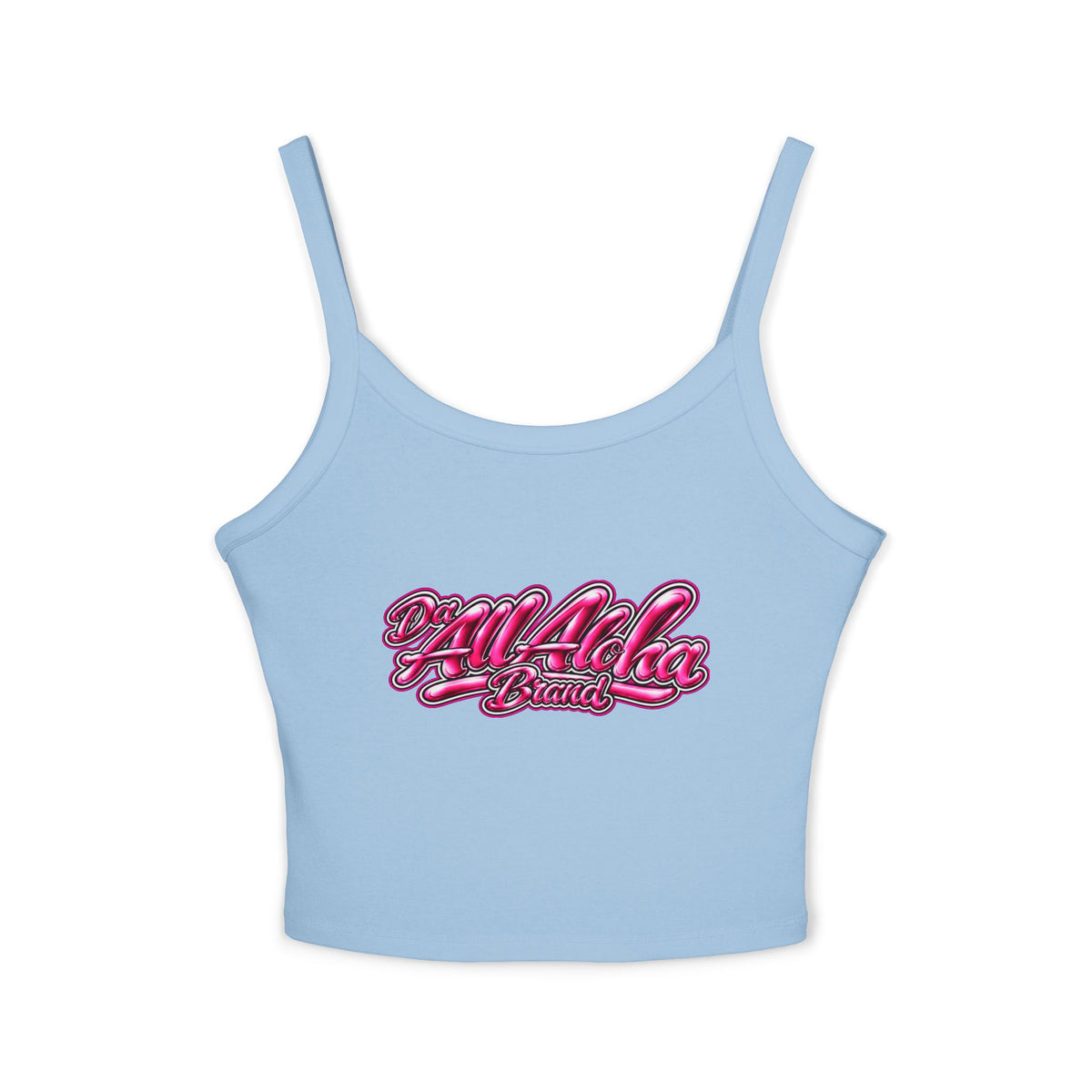 Aloha Script Crop Tank Top — Pink Retro Beach Vibe