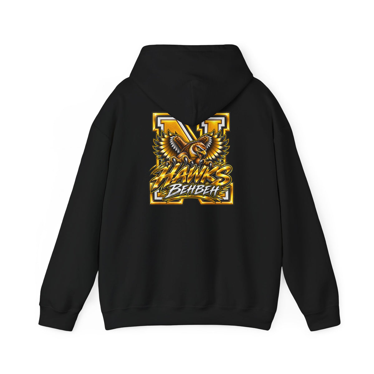 Hoodie — Gold 'All Aloha' Script & 'Hawks Behbeh' Eagle Back Streetwear