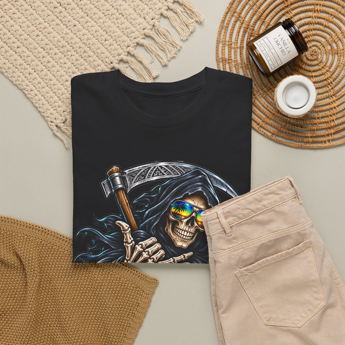 Aloha Is So Killah! Grim Reaper Hawaiian Tee — Skull Surf Scary Graphic T-Shirt