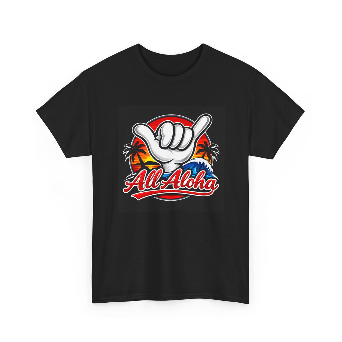 All Aloha Shaka T‑Shirt — Hawaiian Surf Sunset Tee
