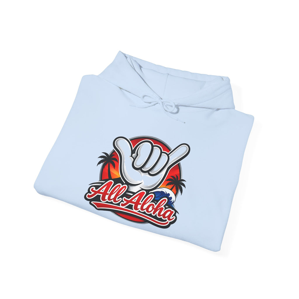 Hoodie — 'All Aloha' Shaka Palm Graphic Pullover