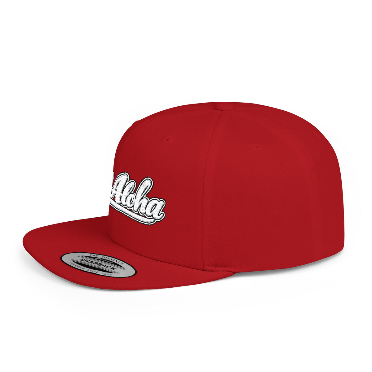 Camo Flat Bill Snapback Hat — 'All Aloha' Embroidered Trucker Cap