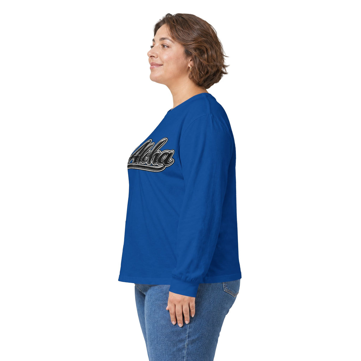 All Aloha Long Sleeve Tee — Retro Script Hawaiian Shirt