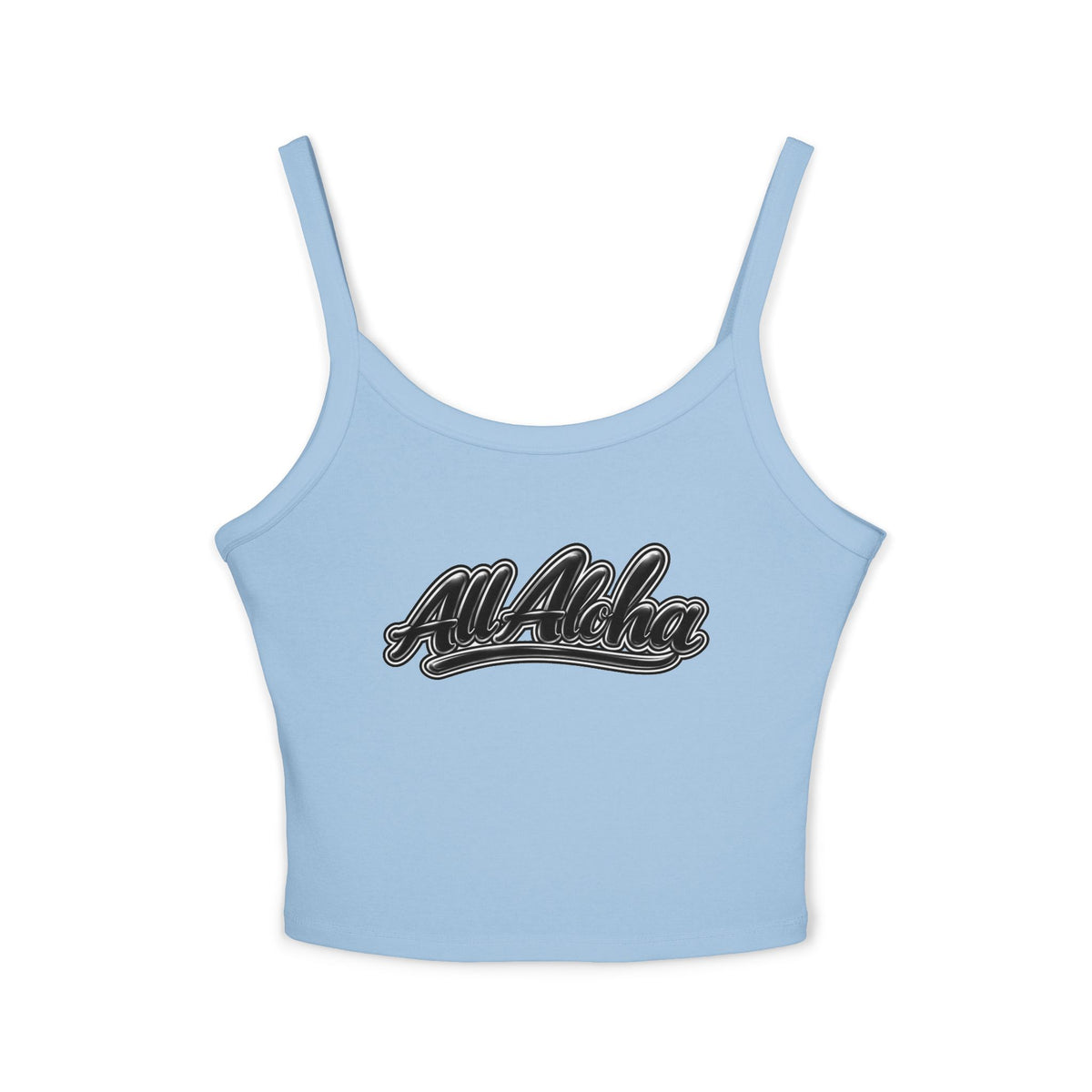 All Aloha Tank Top — Women's Spaghetti Strap Cropped Tank, Hawaiian Vintage Script