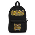 All Acha Brand Gold Script Backpack with Hawk Graphic