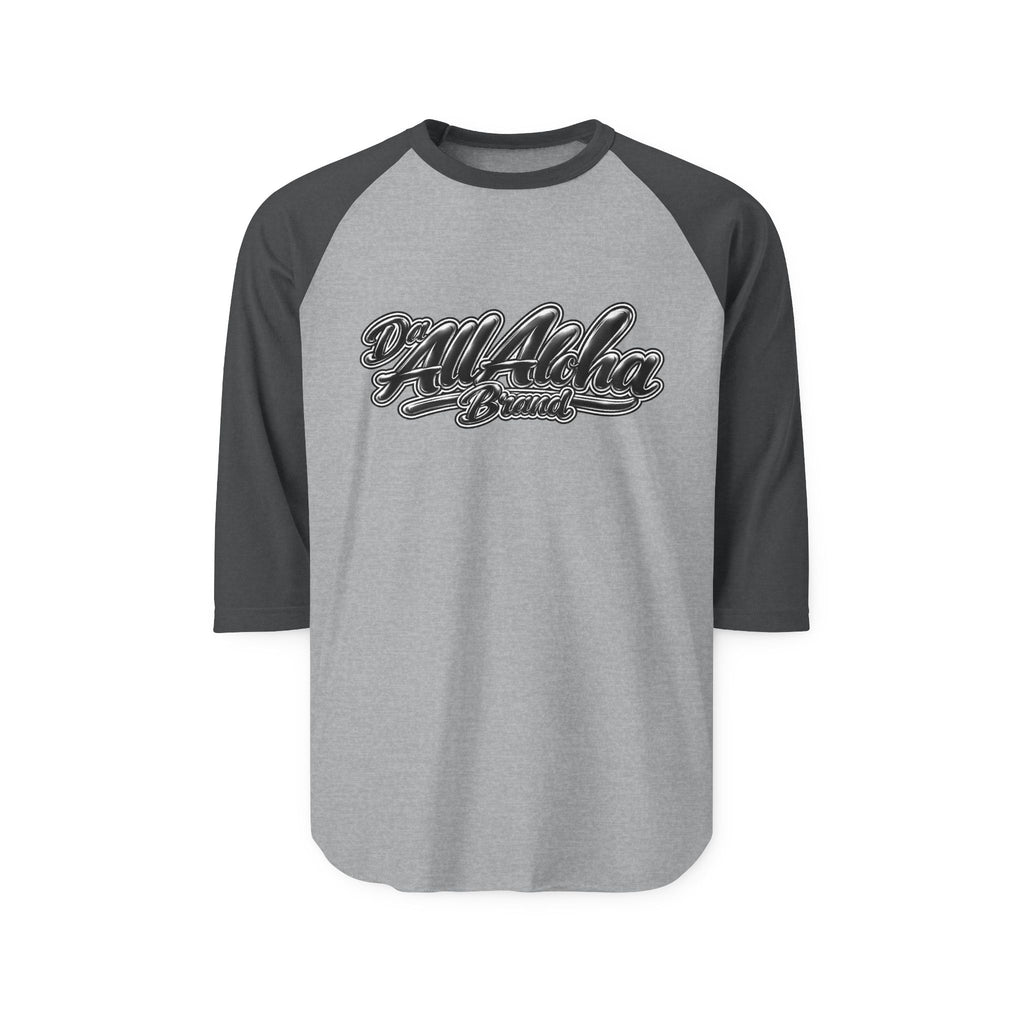 Aloha Script Raglan Shirt — Black & White 3/4 Sleeve