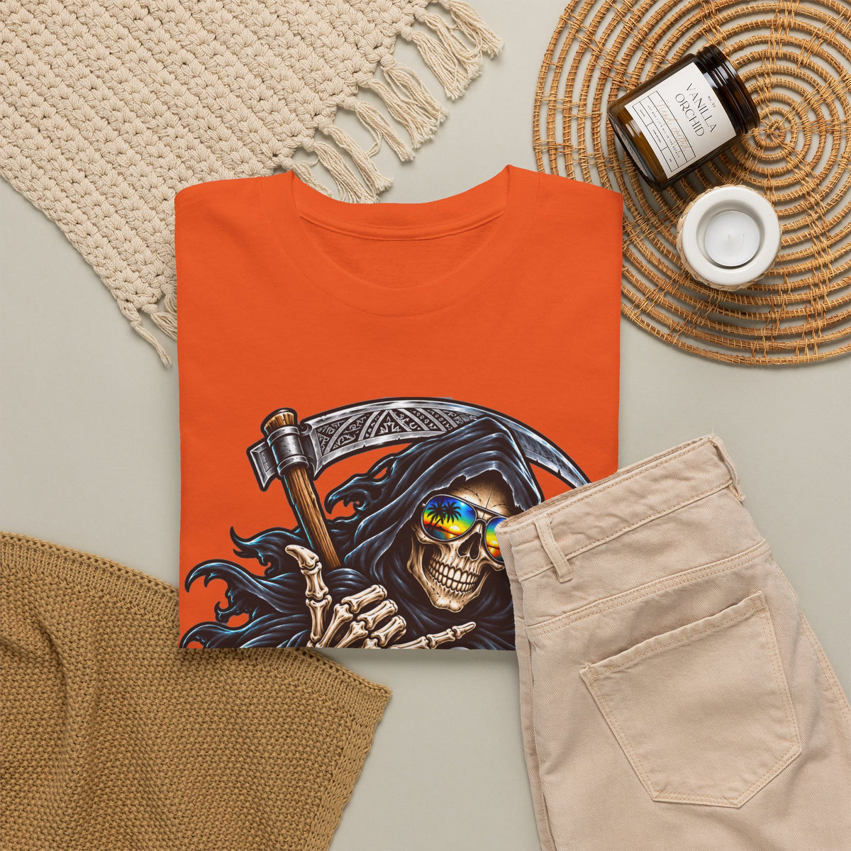 Aloha Is So Killah! Grim Reaper Hawaiian Tee — Skull Surf Scary Graphic T-Shirt