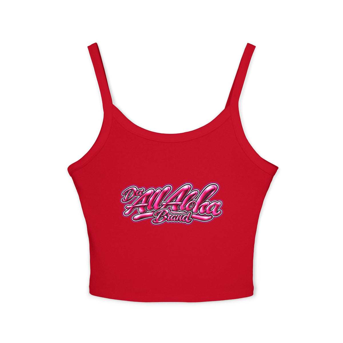 Aloha Script Crop Tank Top — Pink Retro Beach Vibe