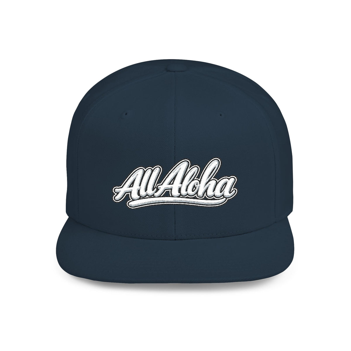 Camo Flat Bill Snapback Hat — 'All Aloha' Embroidered Trucker Cap