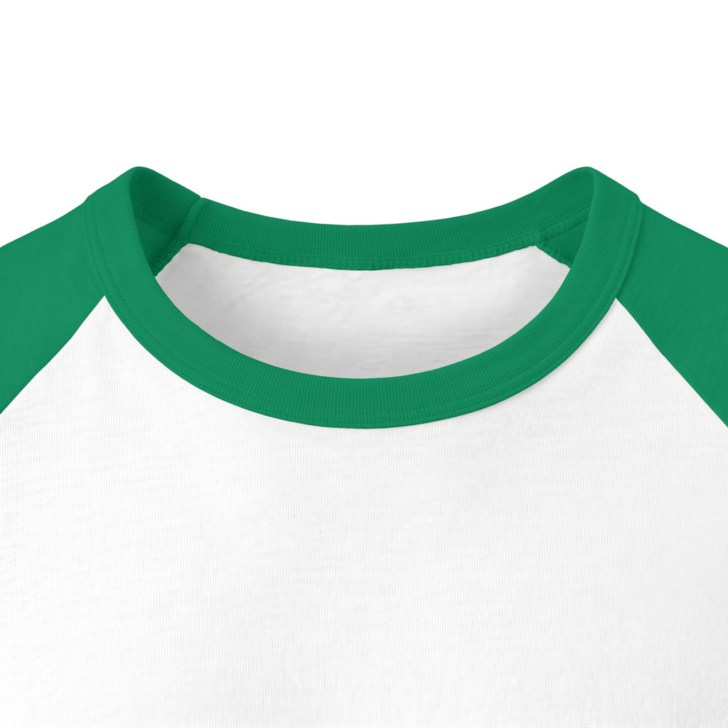 Aloha Script Raglan Shirt — Black & White 3/4 Sleeve